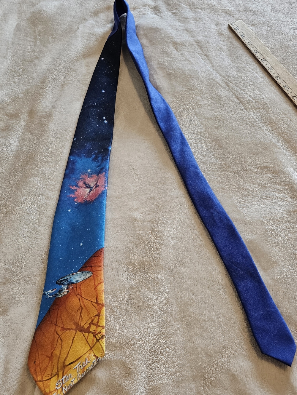 Ralph Marlin STAR TREK Tie in Blue with Orange and Pink Accents